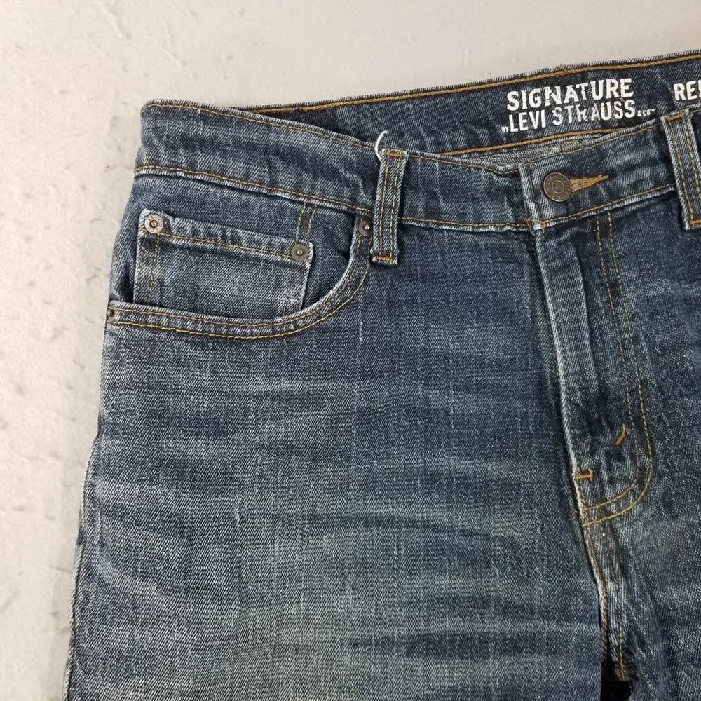 Levi's‎ Signature jeans men's 34x 34 relaxed straight blue stretch denim pants